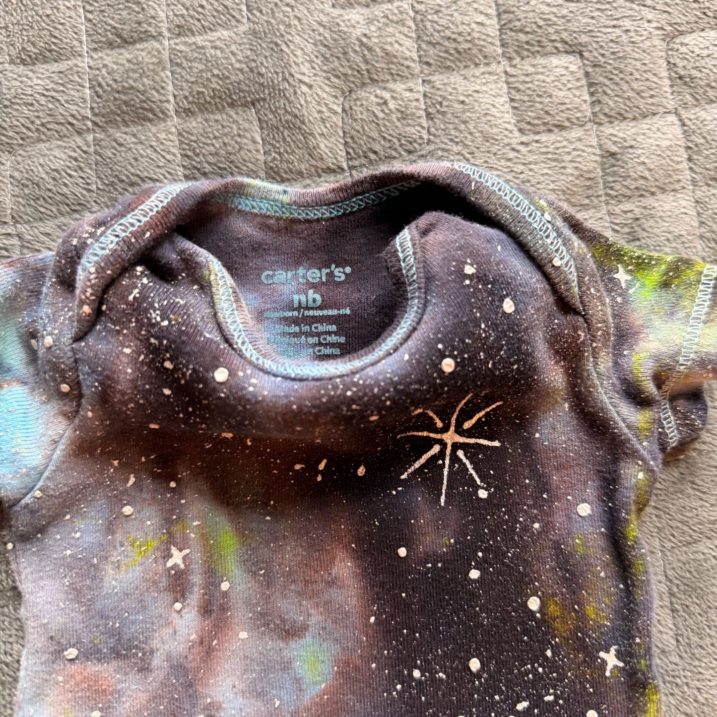 Galaxy Dyed Baby Onesie || Newborn, Upcycled ♻️