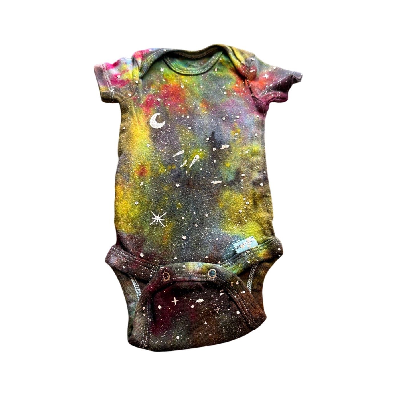 Galaxy Dyed Baby Onesie || 0-3 Months, Upcycled ♻️