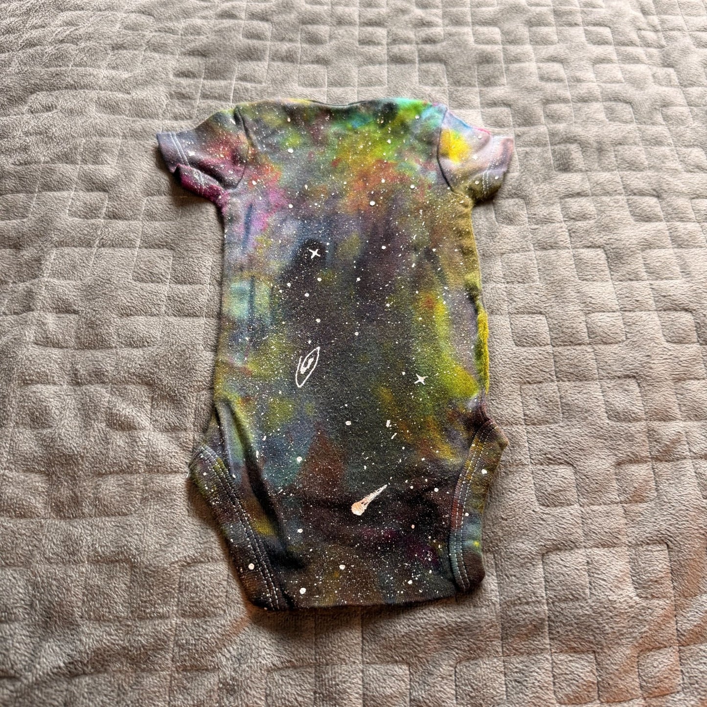 Galaxy Dyed Baby Onesie || 0-3 Months, Upcycled ♻️