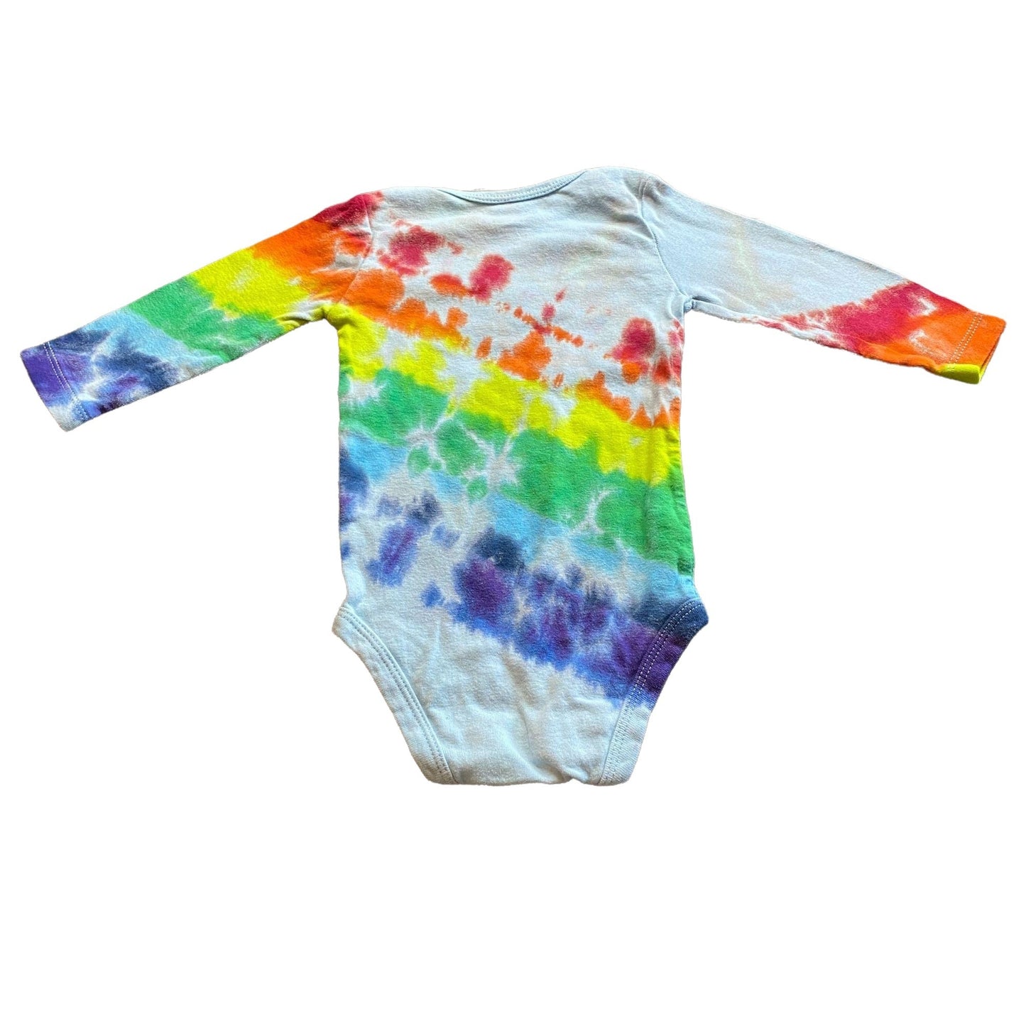 Rainbow Stripe Tie Dye Baby Bodysuit || 9 Months