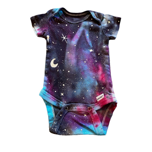 Galaxy Dyed Onesie || 0-3 Months, Upcycled ♻️