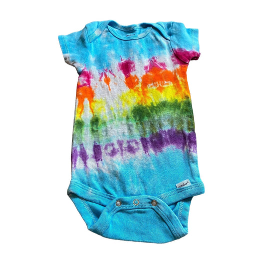 Rainbow Stripe Tie Dye Baby Bodysuit || 12 Months