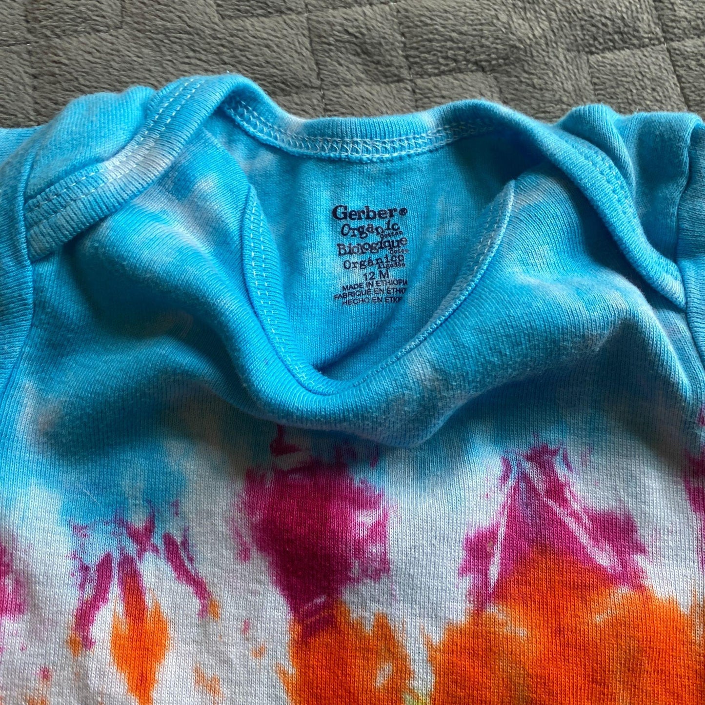 Rainbow Stripe Tie Dye Baby Bodysuit || 12 Months