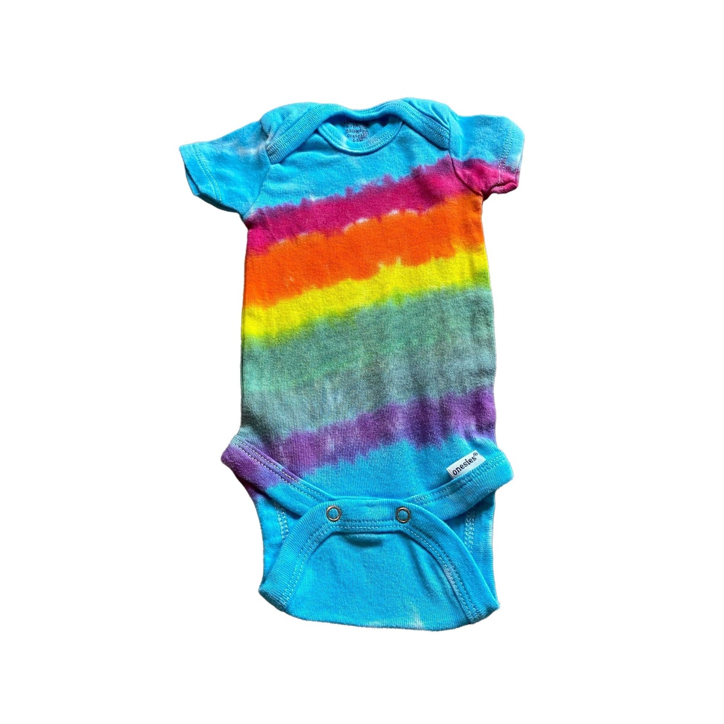 Rainbow Stripe Tie Dye Baby Bodysuit || 0-3 Months