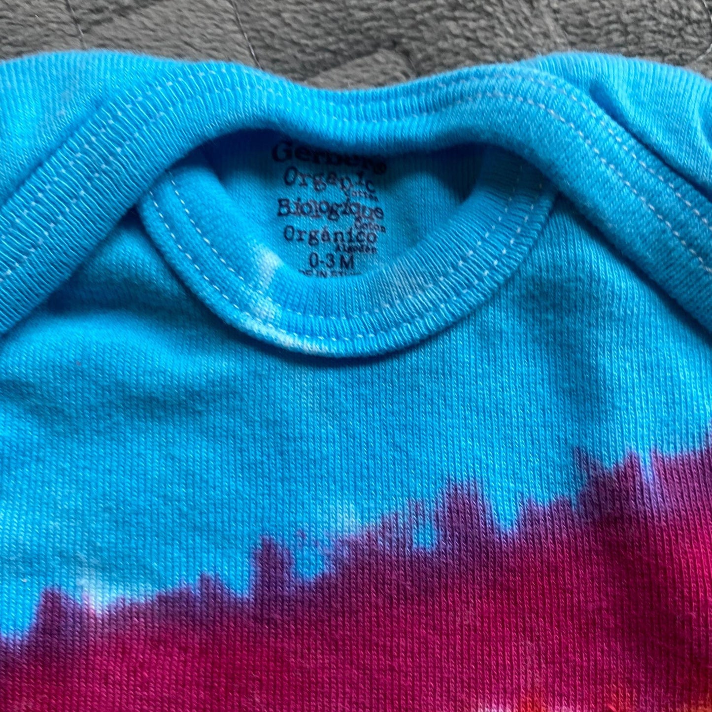 Rainbow Stripe Tie Dye Baby Bodysuit || 0-3 Months