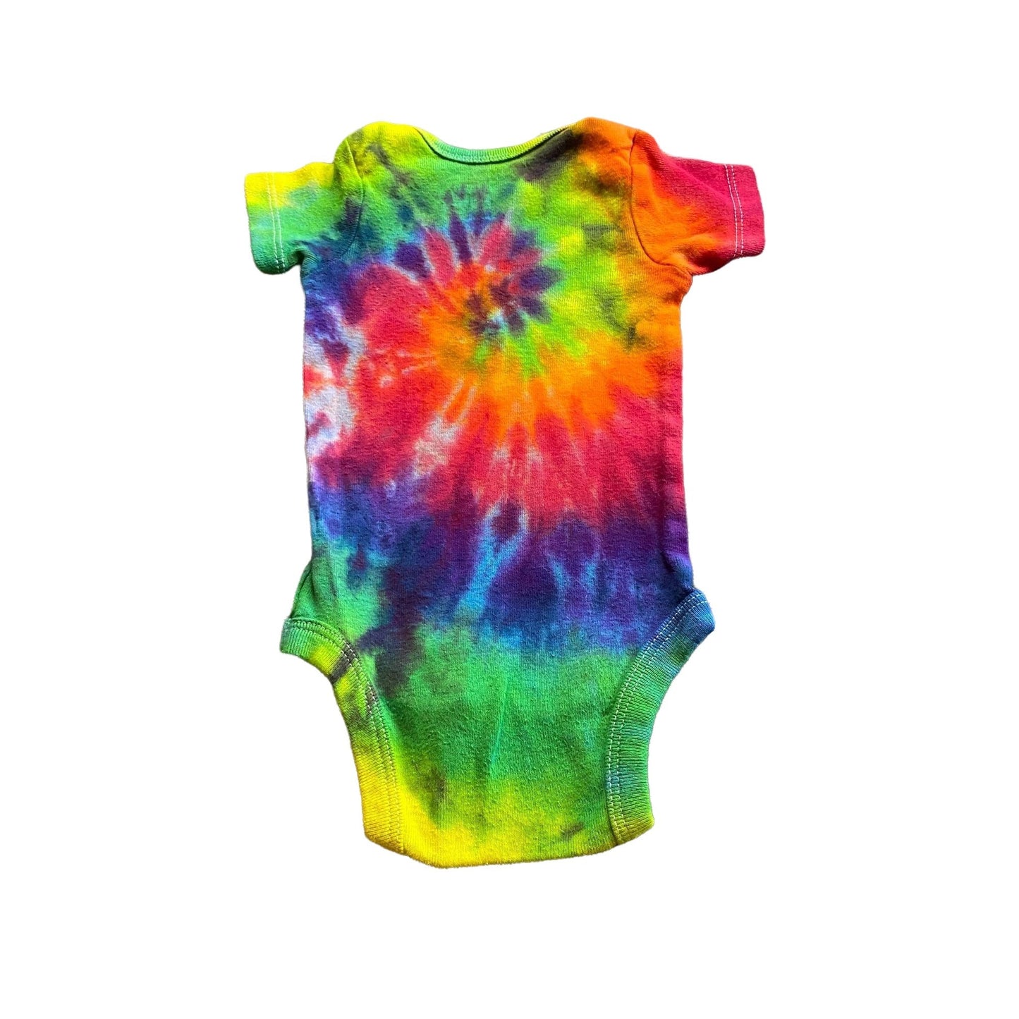 Rainbow Spiral Tie Dye Baby Bodysuit || 0-3 Months, upcycled ♻️