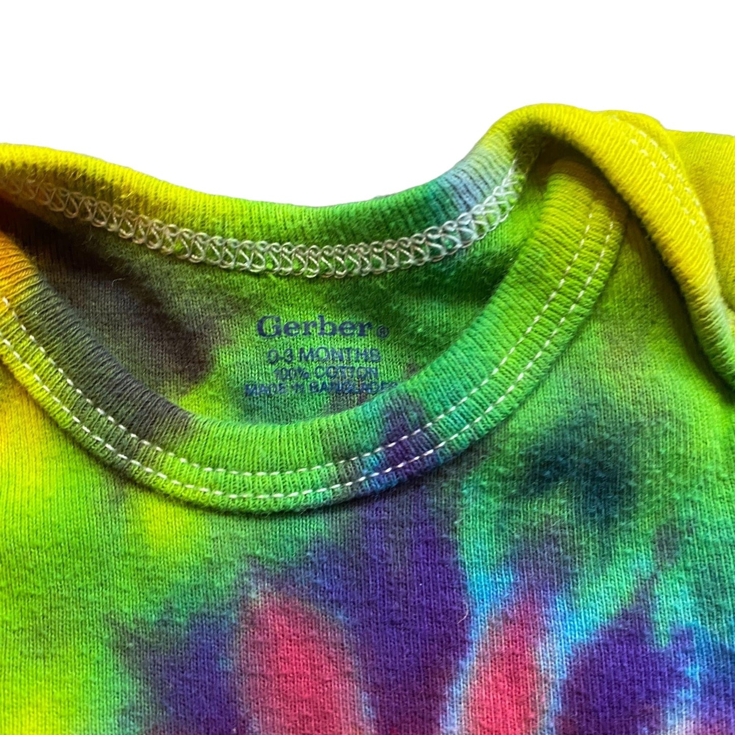 Rainbow Spiral Tie Dye Baby Bodysuit || 0-3 Months, upcycled ♻️