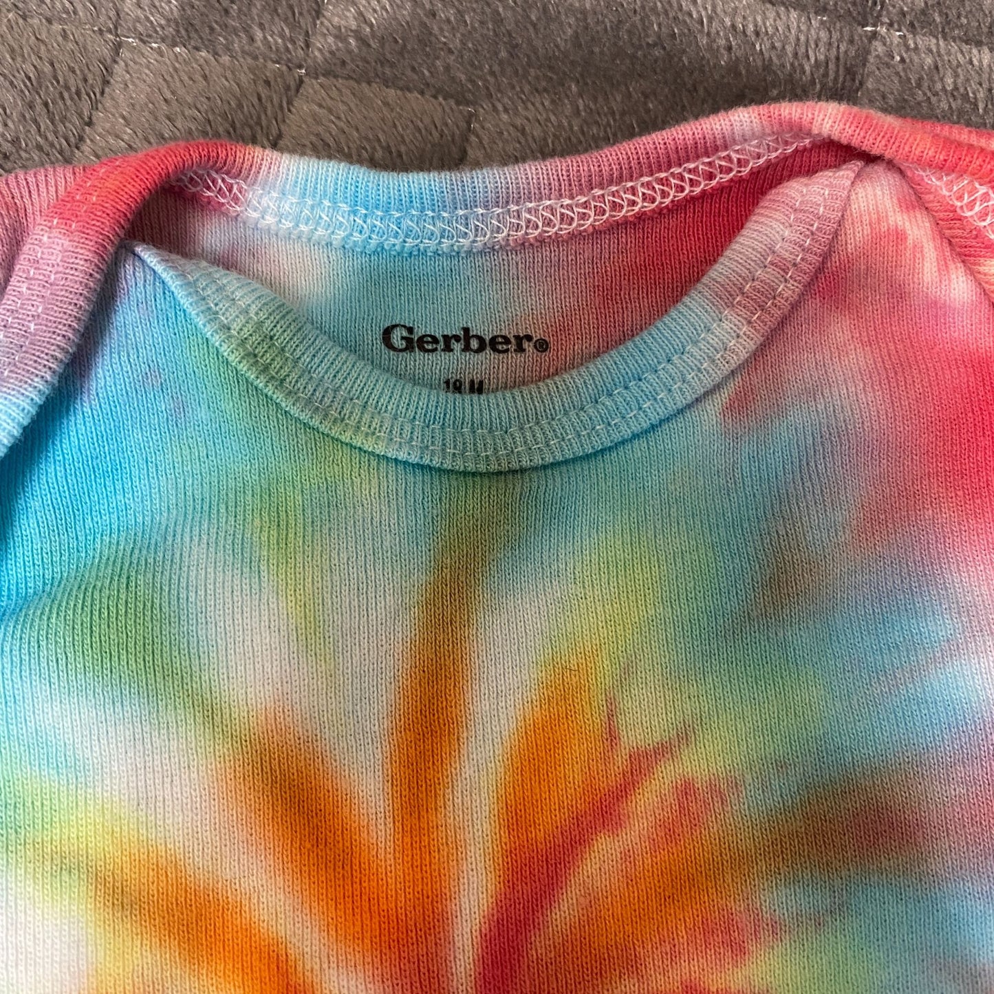 Rainbow Spiral Tie Dye Baby Bodysuit || 18 Months