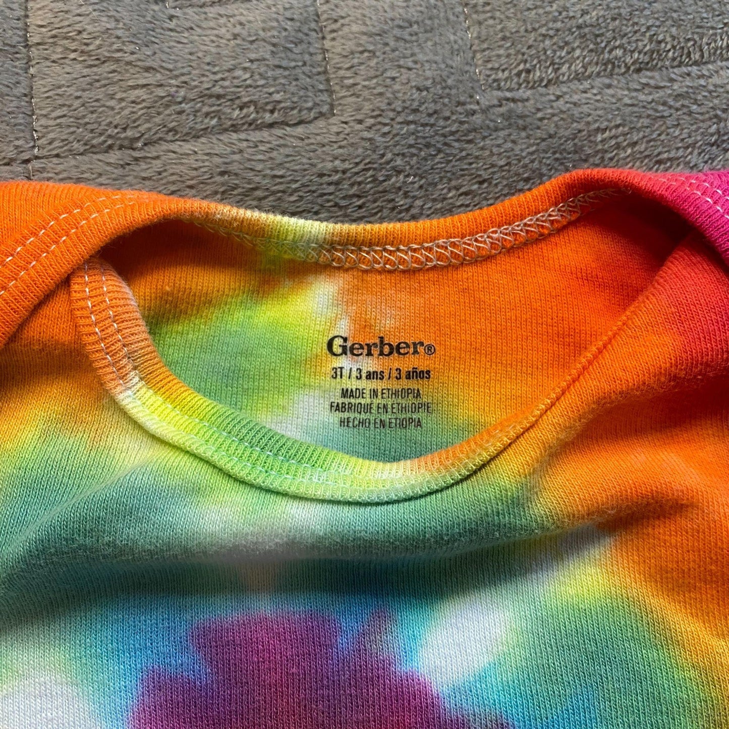 Rainbow Spiral Tie Dye Baby Bodysuit || 3T