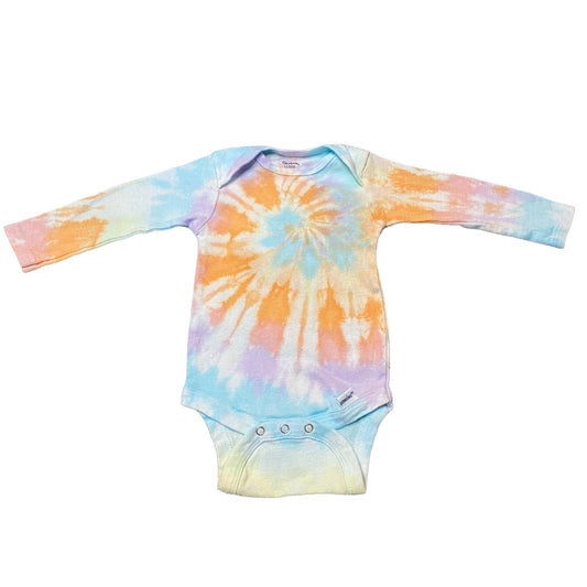 Pastel Rainbow Spiral Tie Dye Baby Bodysuit || 6-9 Months