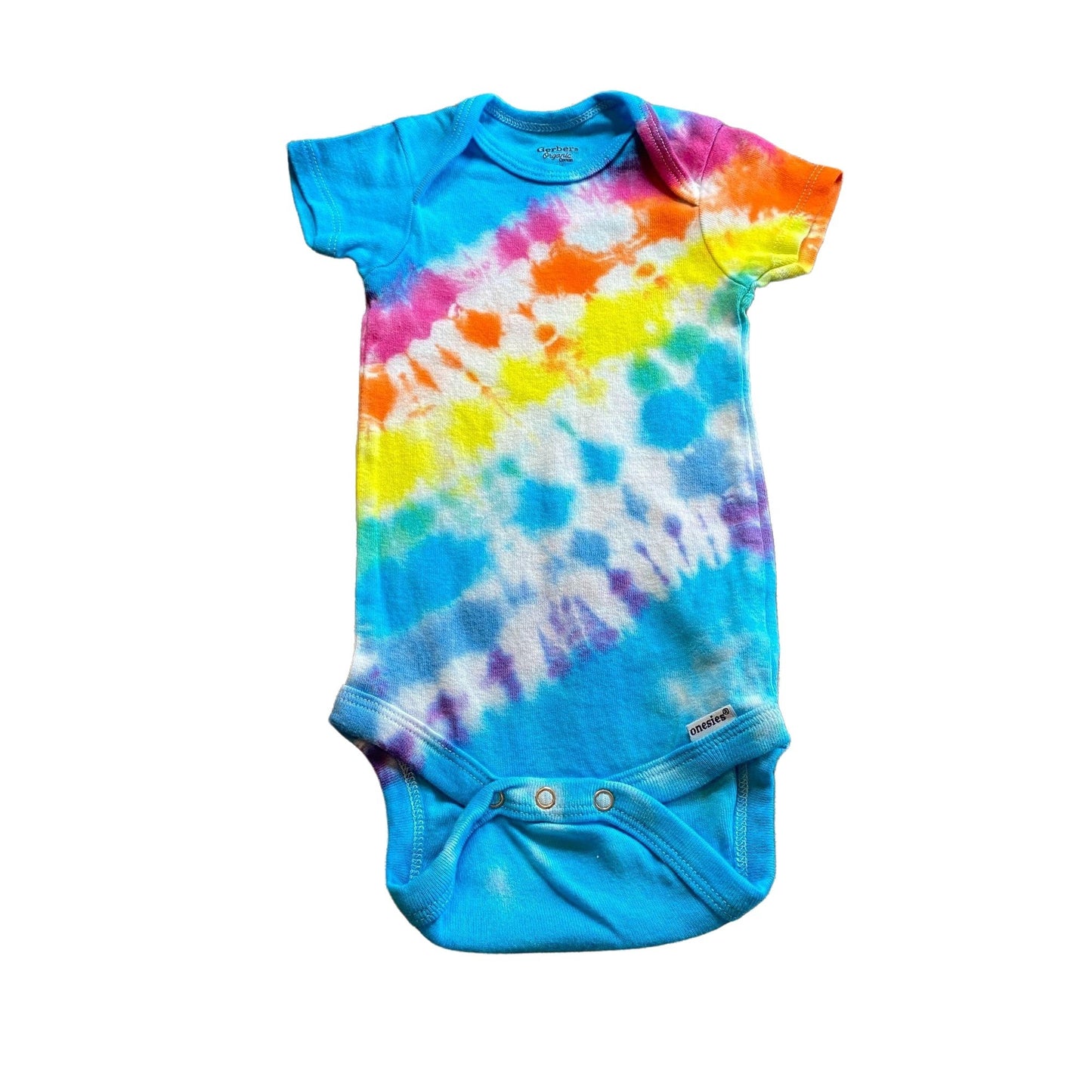 Rainbow Stripe Tie Dye Baby Bodysuit || 12 Months