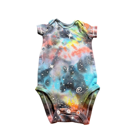 Galaxy Dyed Baby Onesie || 6 Months, Upcycled ♻️