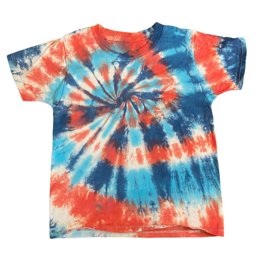 Patriotic Spiral Tie Dye Toddler Tee Shirt || 4T / 5T