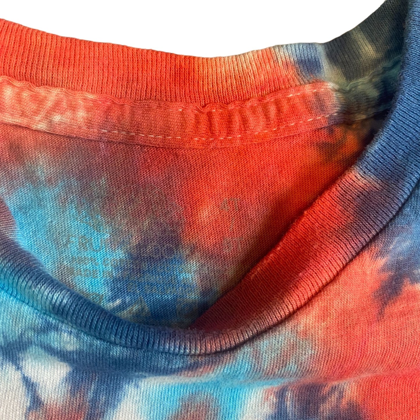 Patriotic Spiral Tie Dye Toddler Tee Shirt || 4T / 5T