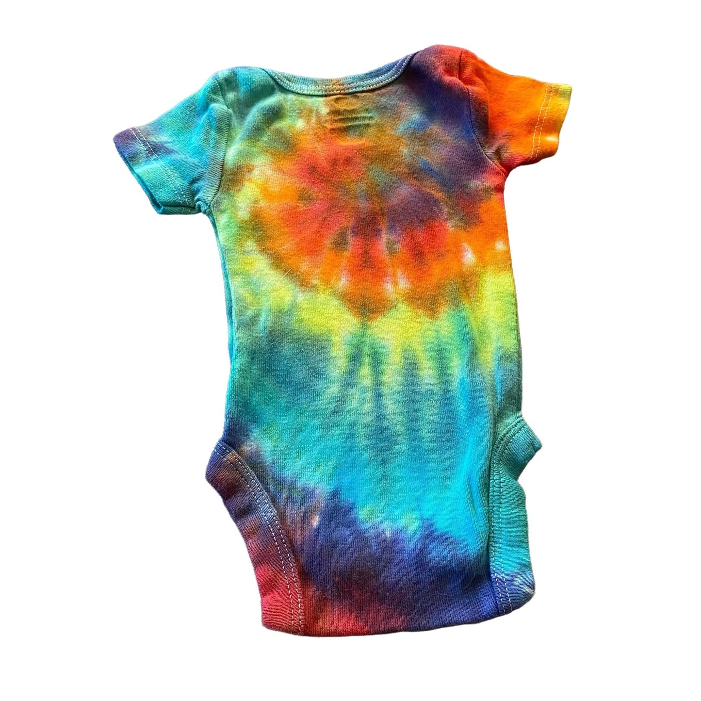 Rainbow Spiral Tie Dyed Bodysuit || Newborn, Upcycled ♻️