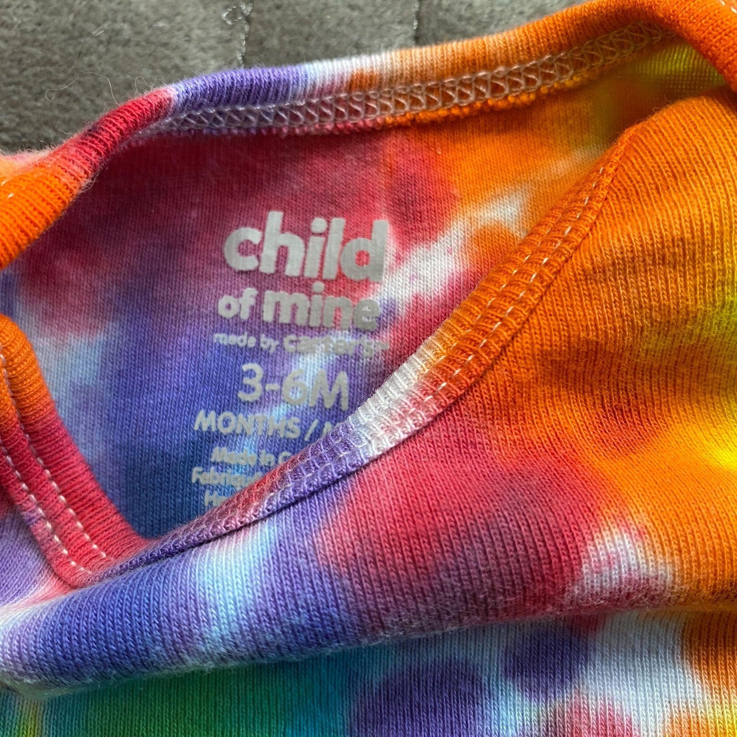 Rainbow Spiral Tie Dye Baby Bodysuit || 3-6 Months