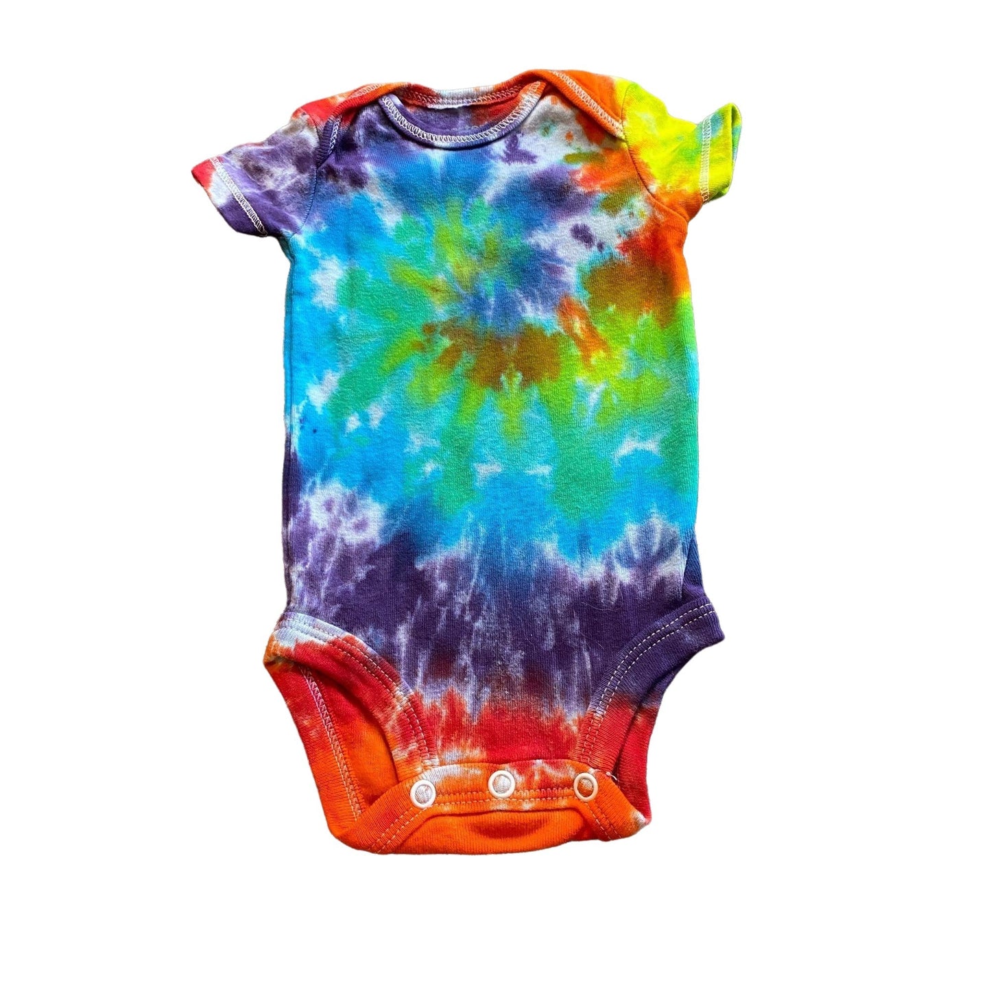 Rainbow Spiral Tie Dye Baby Bodysuit || Newborn