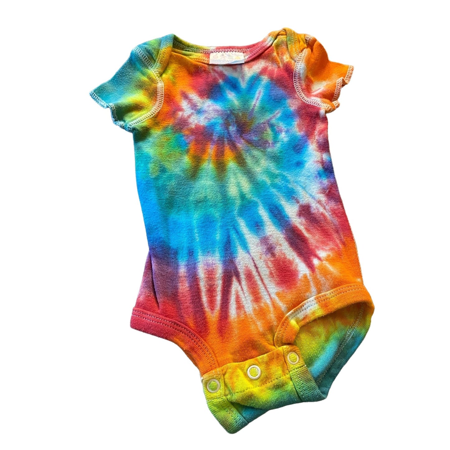Rainbow Spiral Tie Dyed Bodysuit || 0-3 Months, Upcycled ♻️