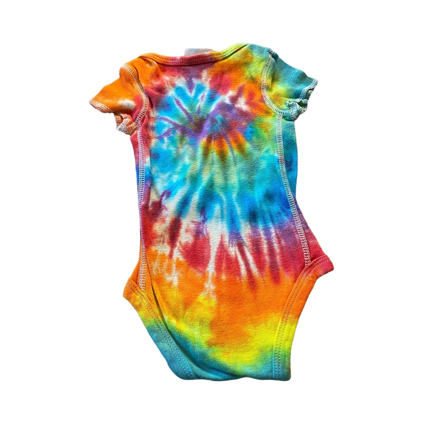 Rainbow Spiral Tie Dyed Bodysuit || 0-3 Months, Upcycled ♻️