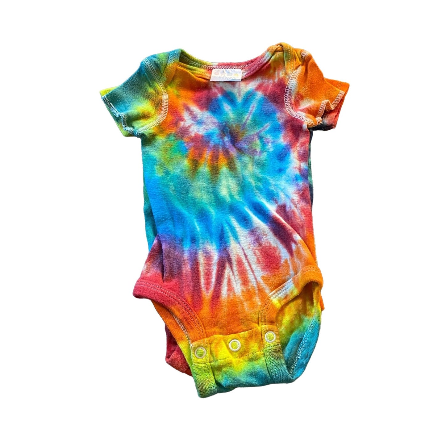Rainbow Spiral Tie Dyed Bodysuit || 0-3 Months, Upcycled ♻️