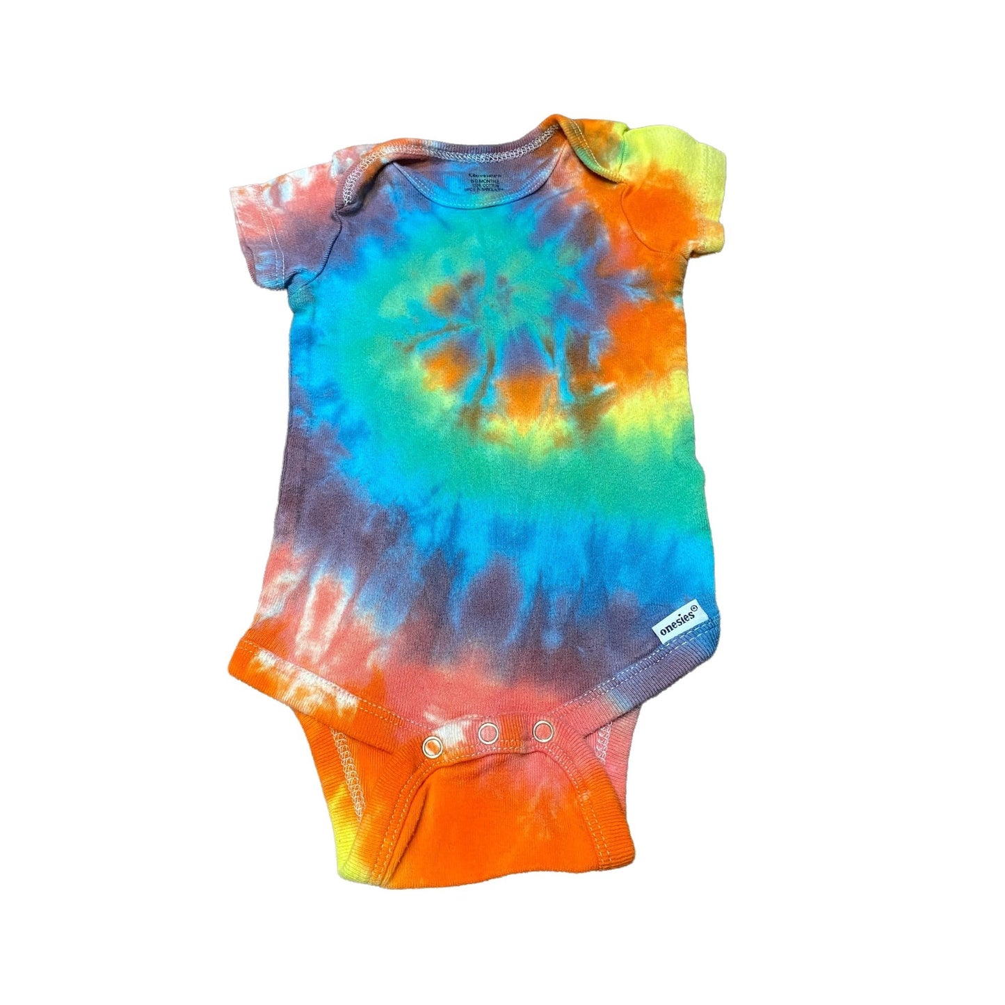Rainbow Spiral Tie Dye Baby Bodysuit || 6-9 Months
