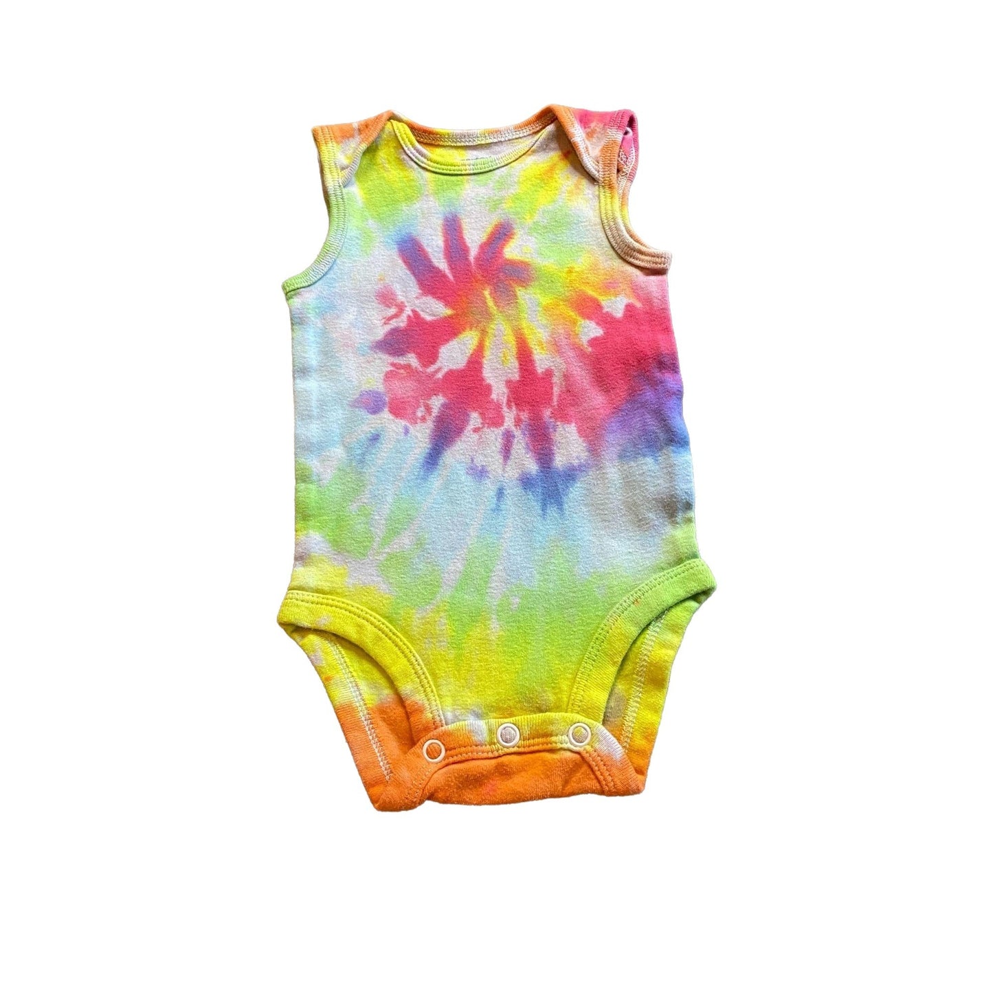 Pastel Rainbow Spiral Tie Dye Baby Bodysuit || 3M