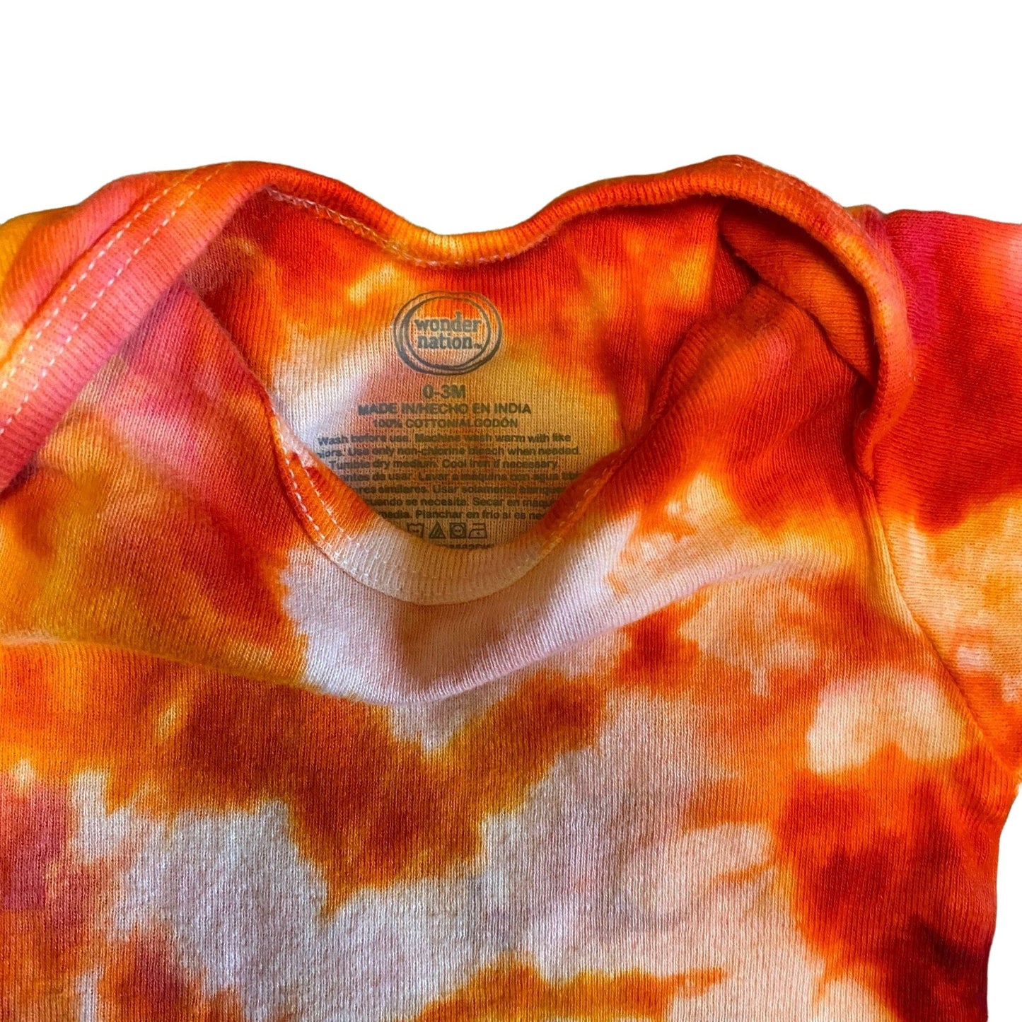 Fiery Fun Dye Tie Dye Onesie || 0-3 Months, Upcycled ♻️