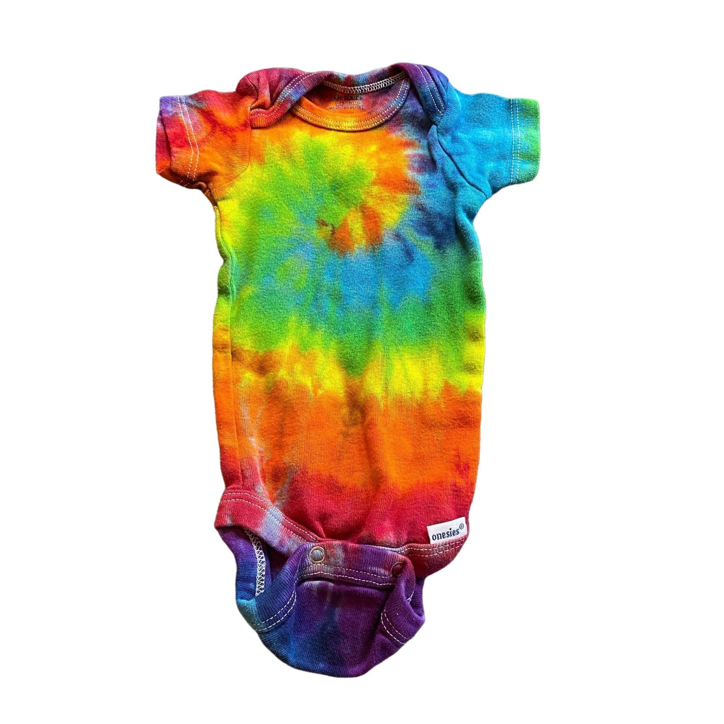 Rainbow Spiral Tie Dye Baby Bodysuit || 0-3 Months