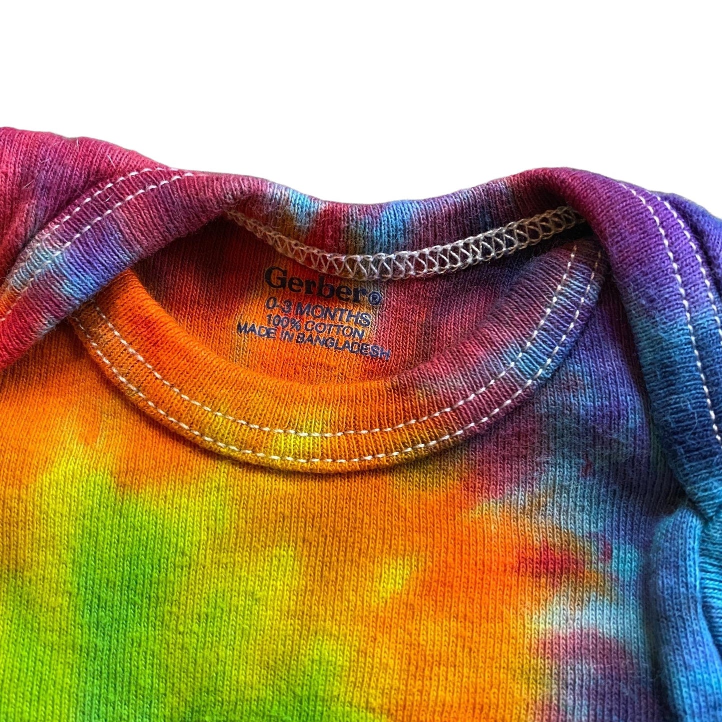 Rainbow Spiral Tie Dye Baby Bodysuit || 0-3 Months