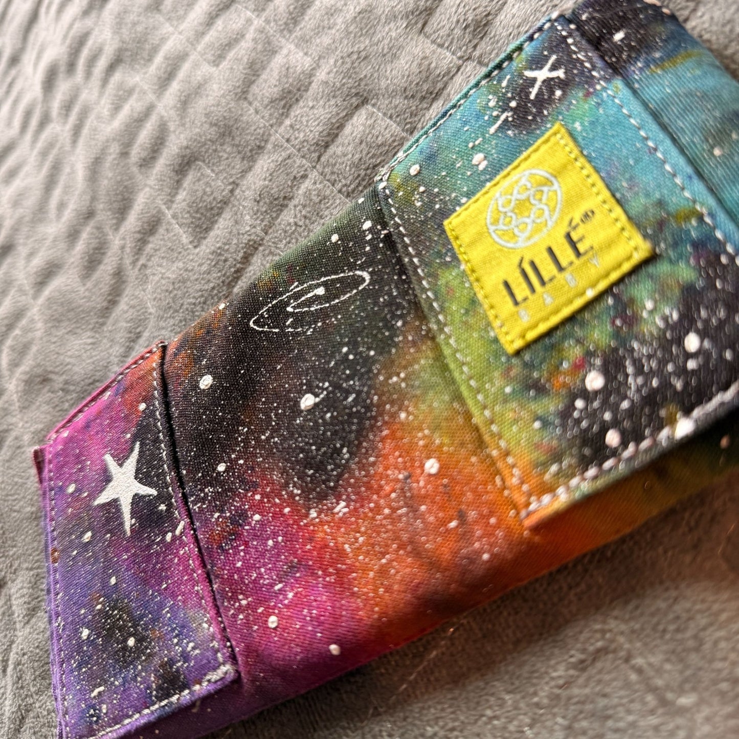 Rainbow Galaxy Dyed Lillebaby Tummy Pad || Small