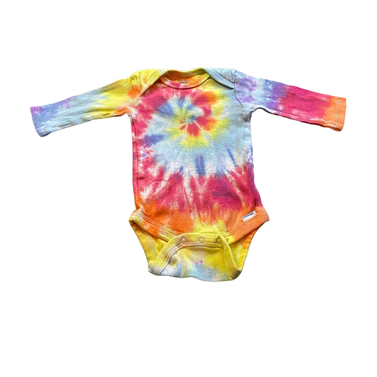 Rainbow Spiral Tie Dye Baby Bodysuit || 3-6 Months