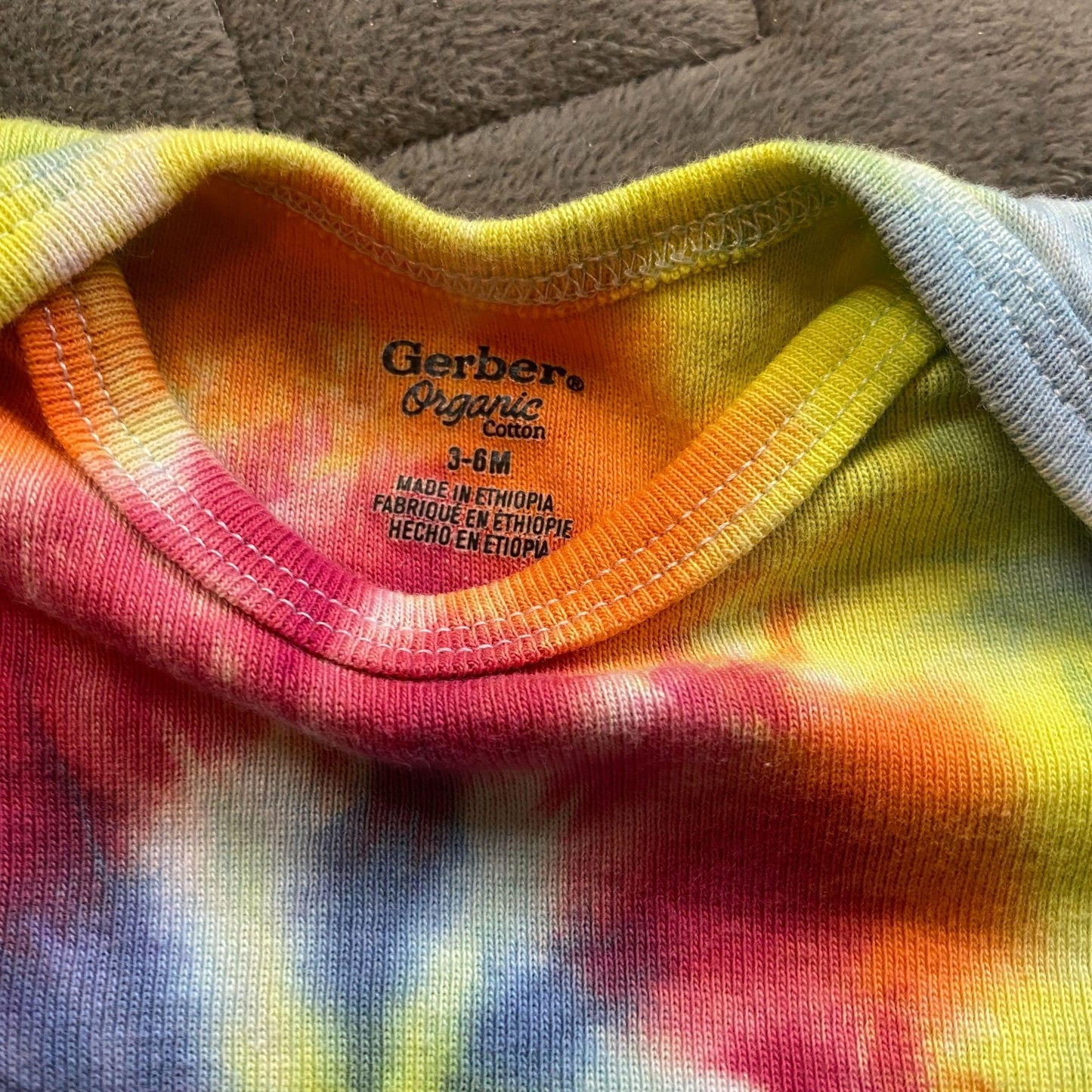 Rainbow Spiral Tie Dye Baby Bodysuit || 3-6 Months