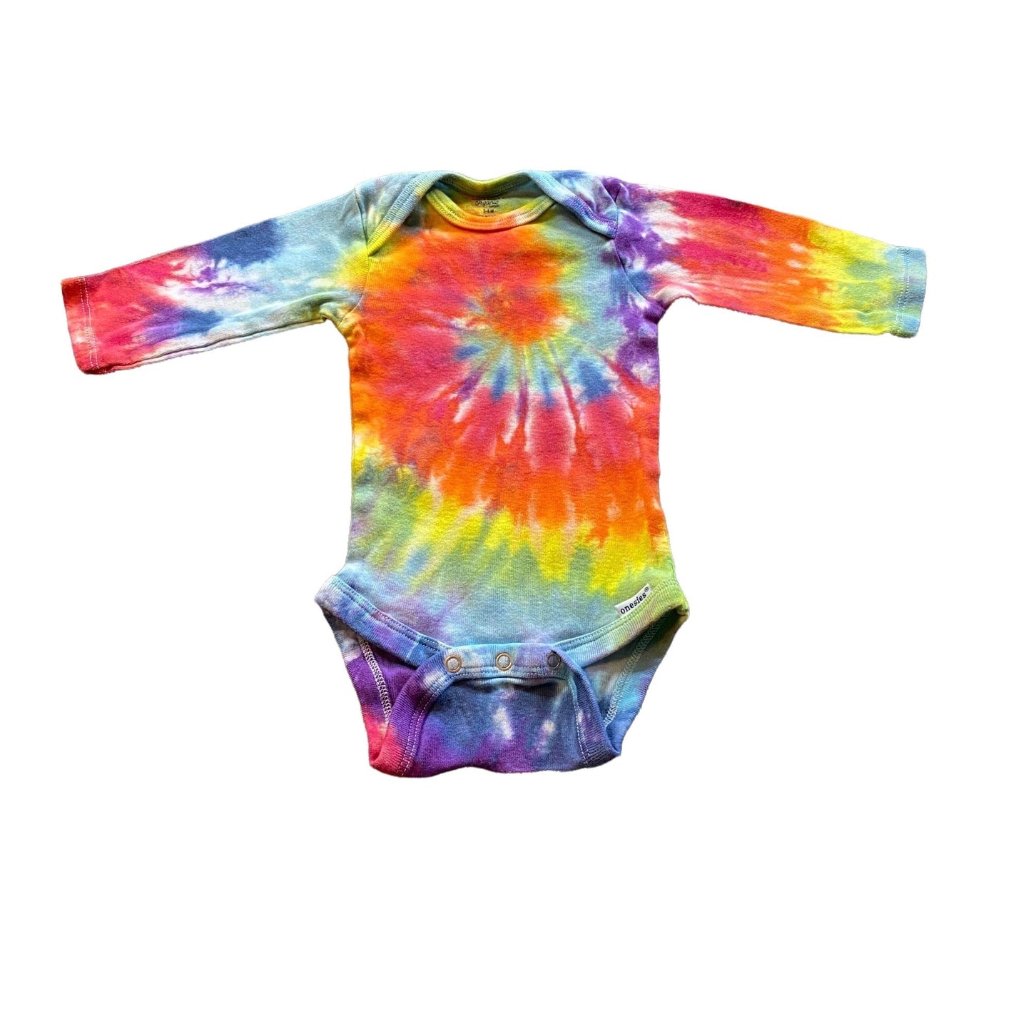 Rainbow Spiral Tie Dye Baby Bodysuit || 3-6 Months
