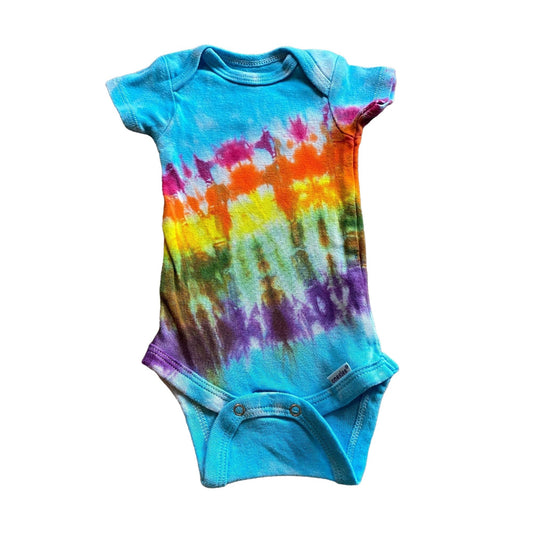 Rainbow Stripe Tie Dye Baby Bodysuit || 0-3 Months