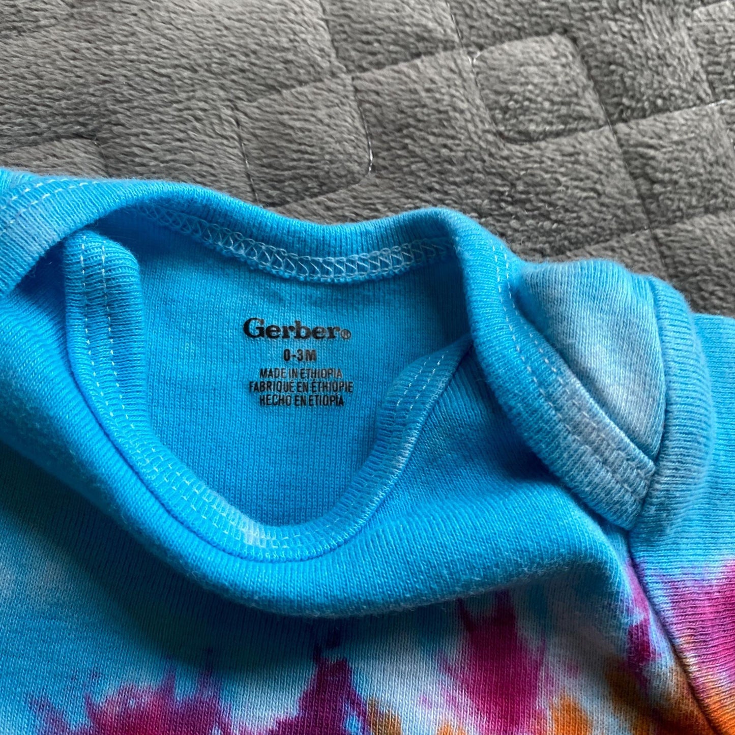 Rainbow Stripe Tie Dye Baby Bodysuit || 0-3 Months
