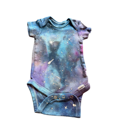 Galaxy Dyed Baby Onesie || 3-6 Months, Upcycled ♻️
