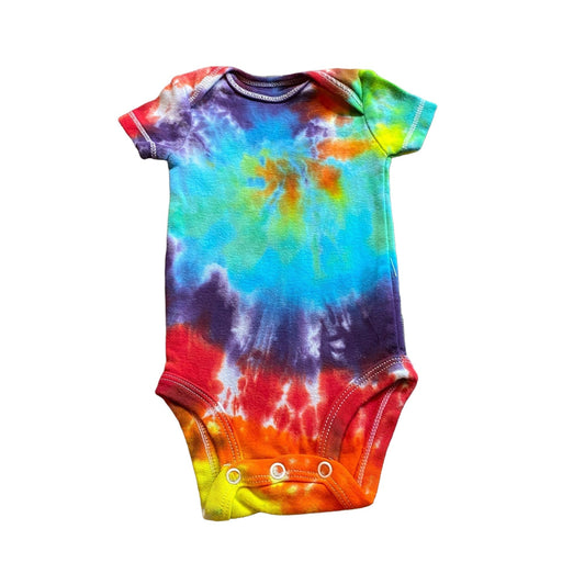 Rainbow Spiral Tie Dye Baby Bodysuit || Newborn