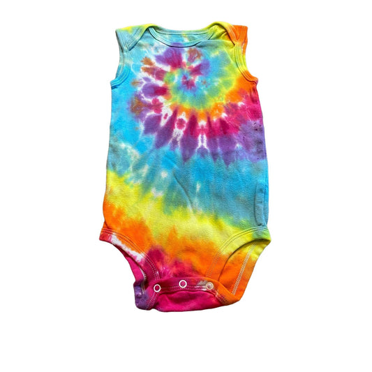 Rainbow Spiral Tie Dye Baby Bodysuit || 18 Months