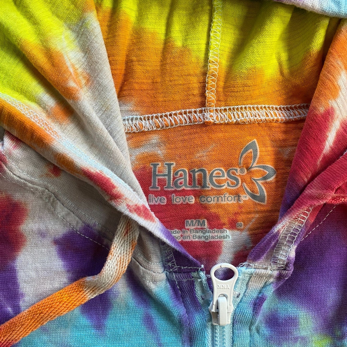 Rainbow Spiral Tie Dye Adult Lightweight Hoodie || M