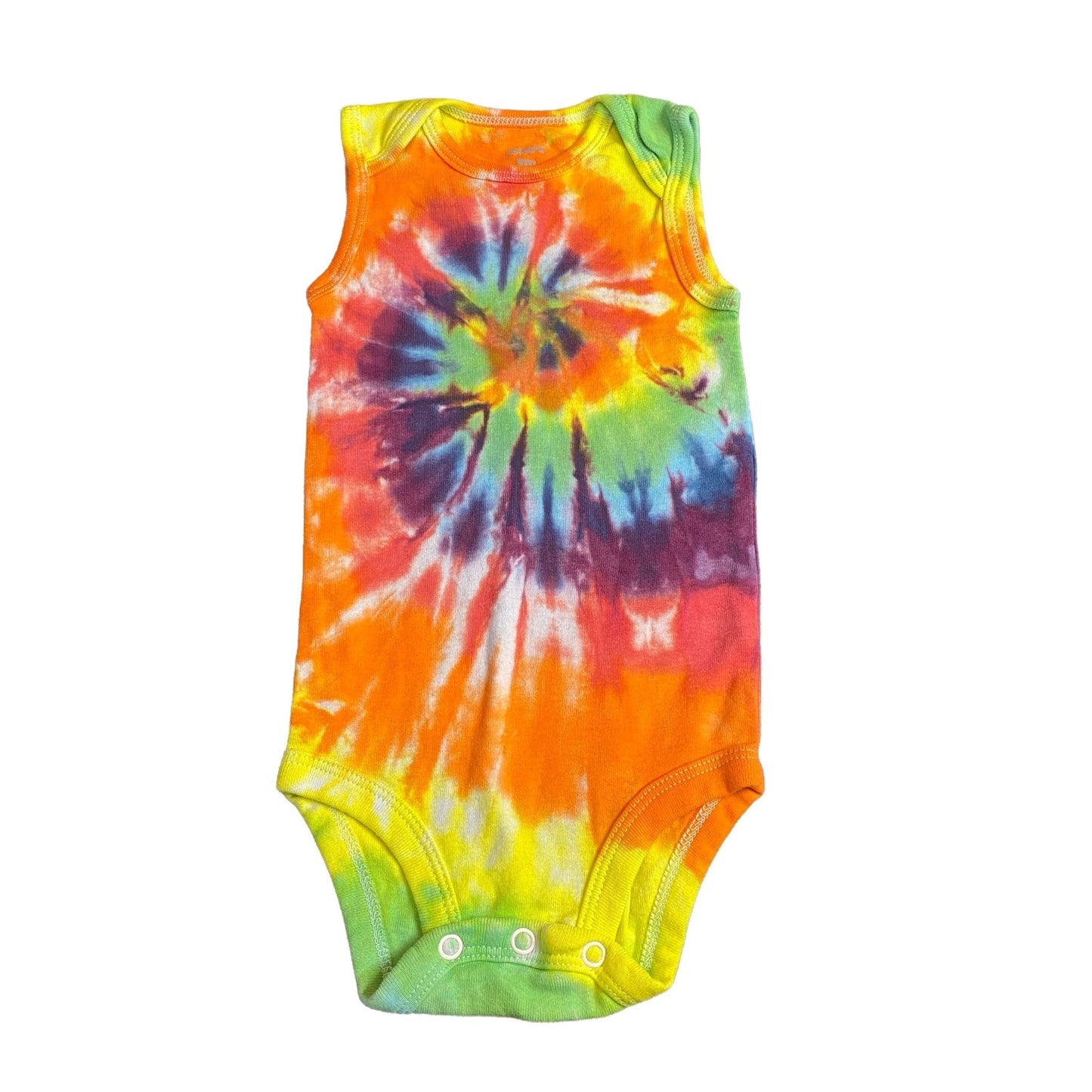 Rainbow Spiral Tie Dye Baby Bodysuit || 9 Months