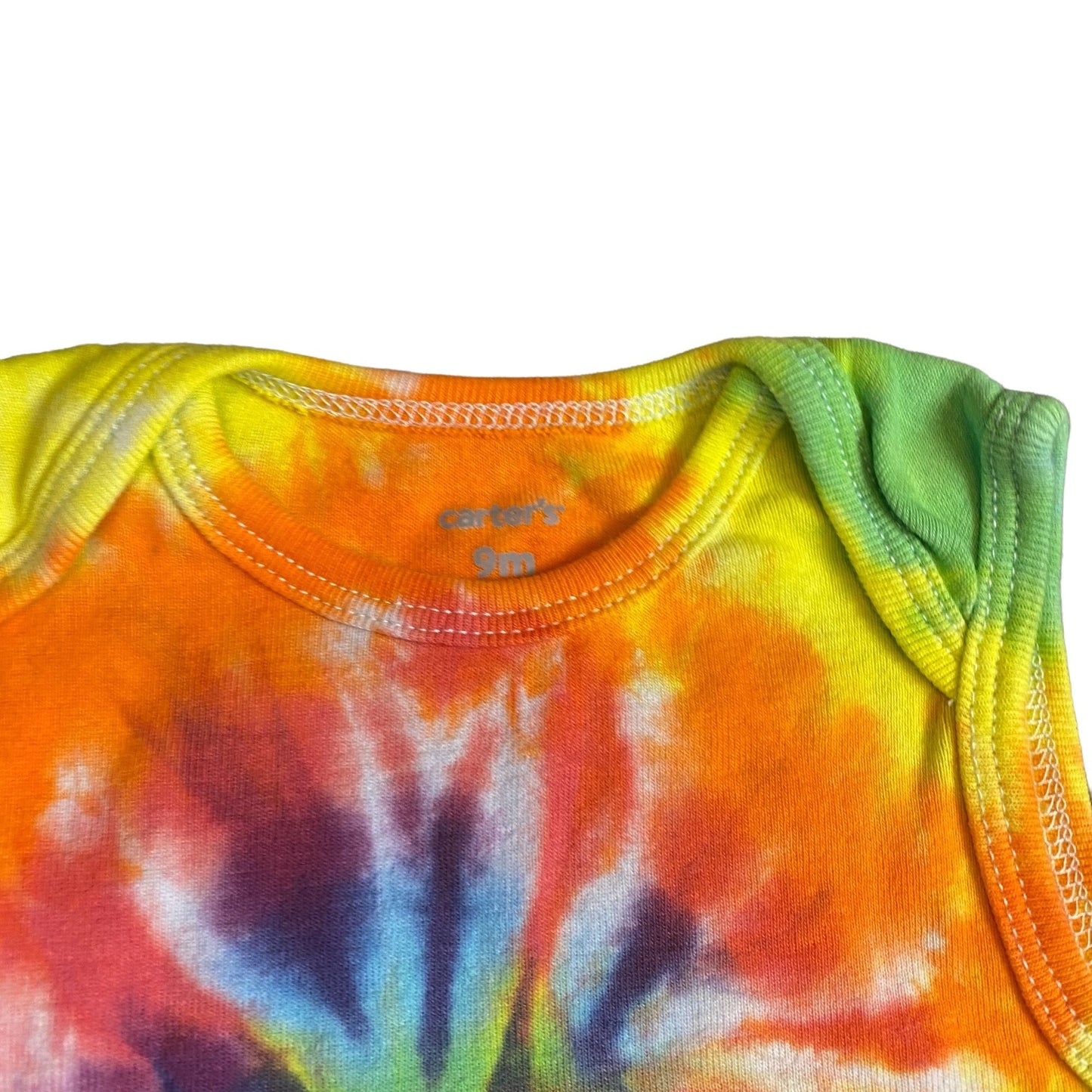 Rainbow Spiral Tie Dye Baby Bodysuit || 9 Months
