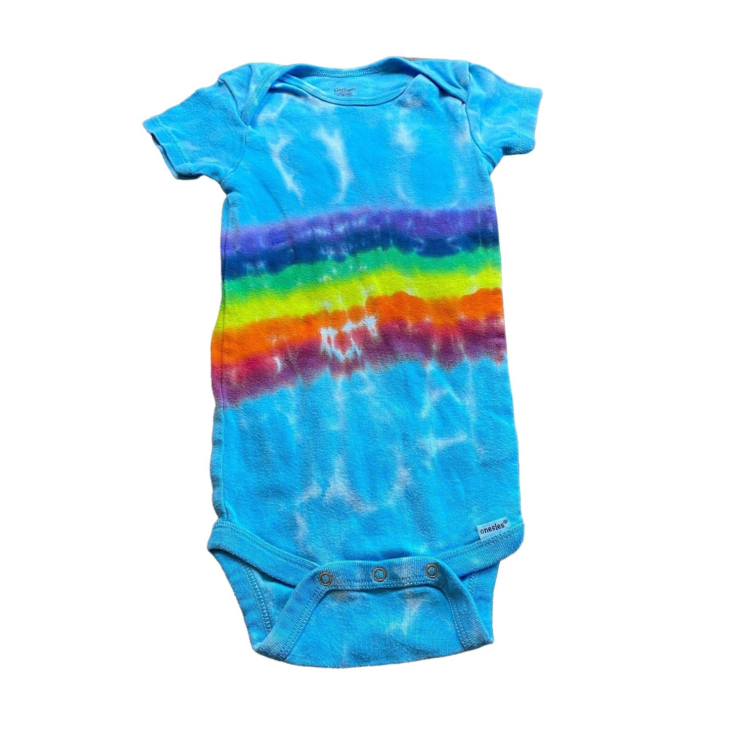 Rainbow Stripe Tie Dye Baby Bodysuit || 24 Months