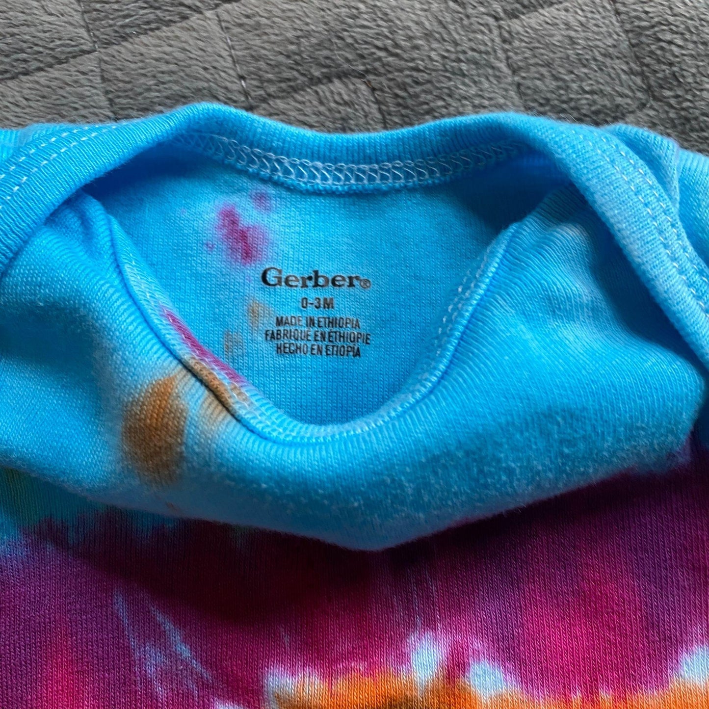 Rainbow Stripe Tie Dye Baby Bodysuit || 0-3 Months