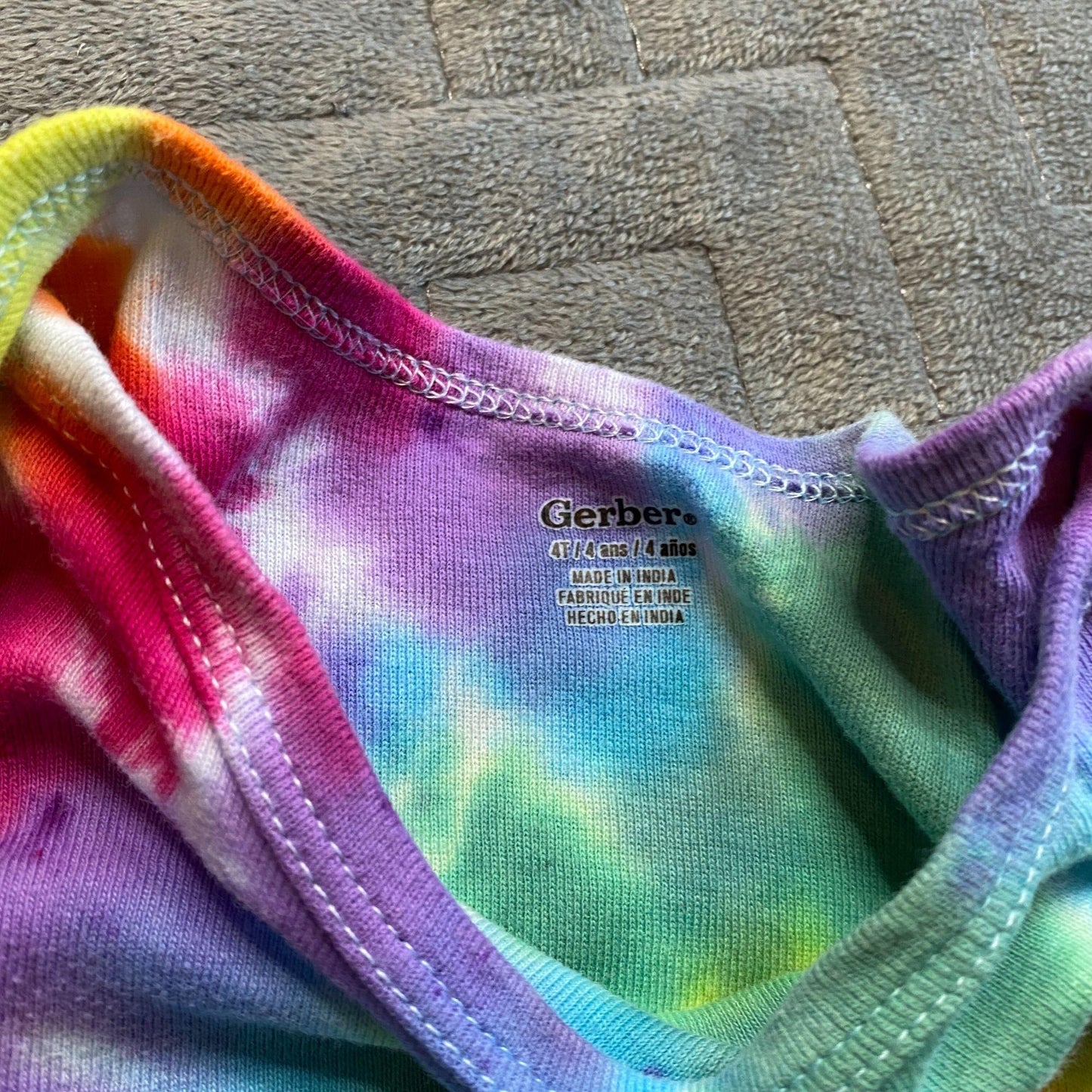 Rainbow Spiral Tie Dye Baby Bodysuit || 4T
