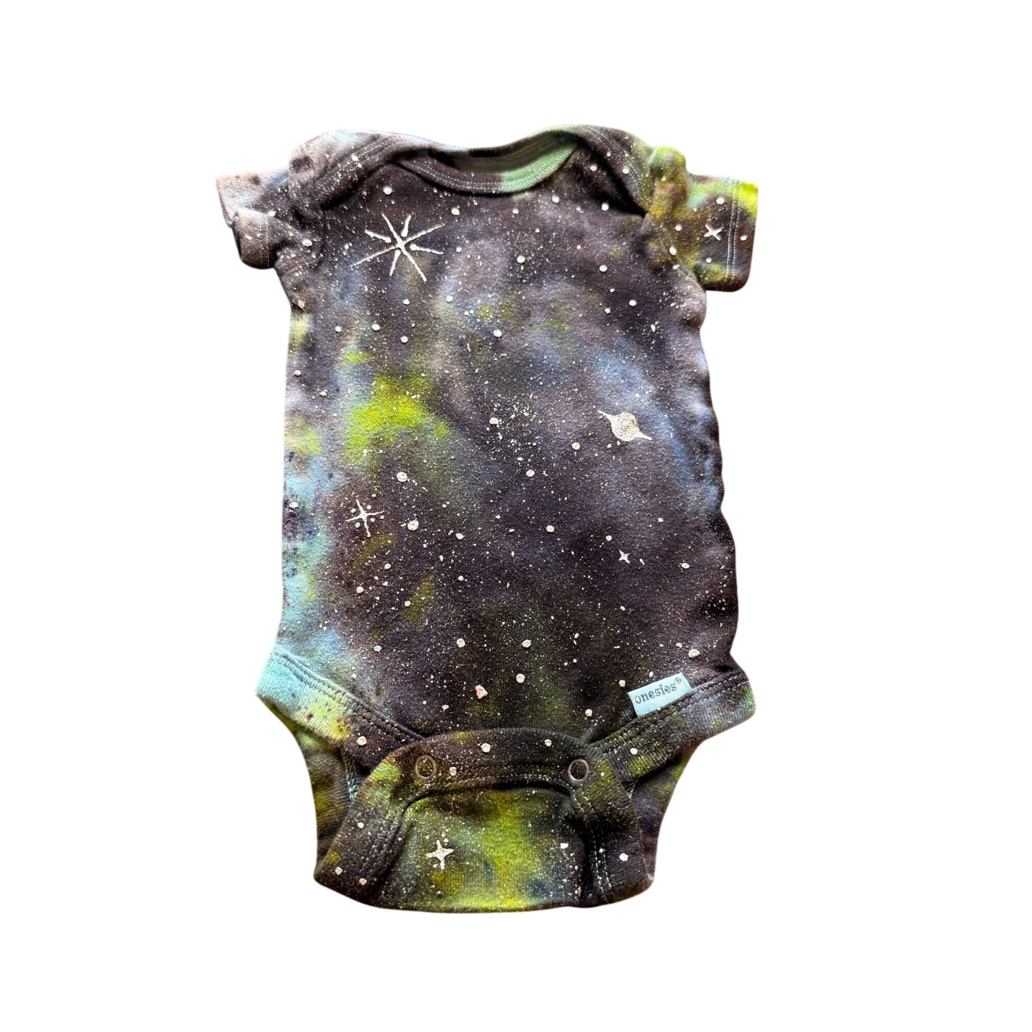 Galaxy Dyed Baby Onesie || 0-3 Months, Upcycled ♻️