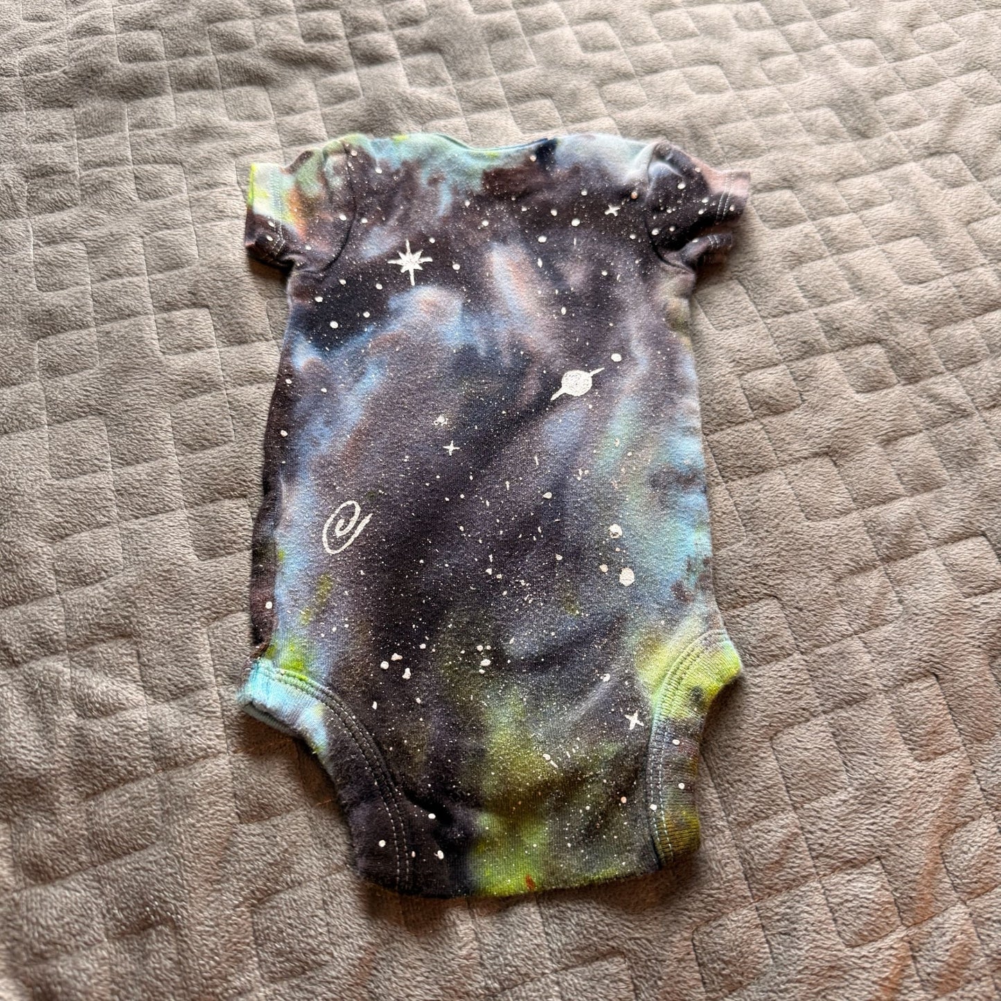 Galaxy Dyed Baby Onesie || 0-3 Months, Upcycled ♻️