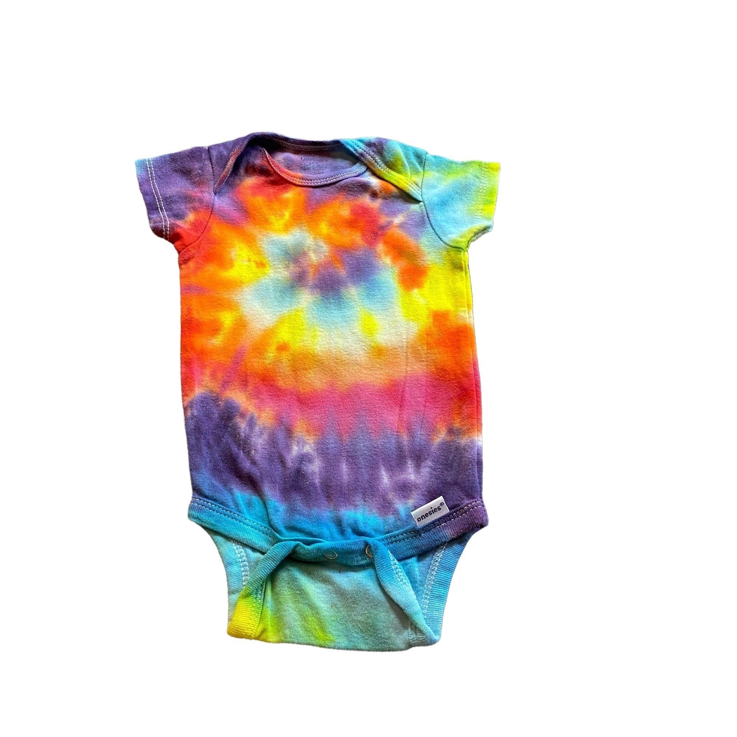 Pastel Rainbow Spiral Tie Dye Baby Bodysuit || 3-6 Months, upcycled ♻️