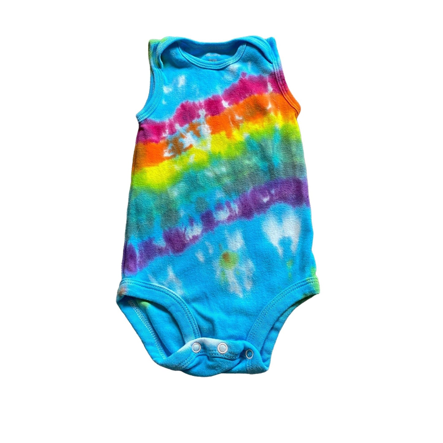 Rainbow Stripe Tie Dye Baby Bodysuit || 6 Months