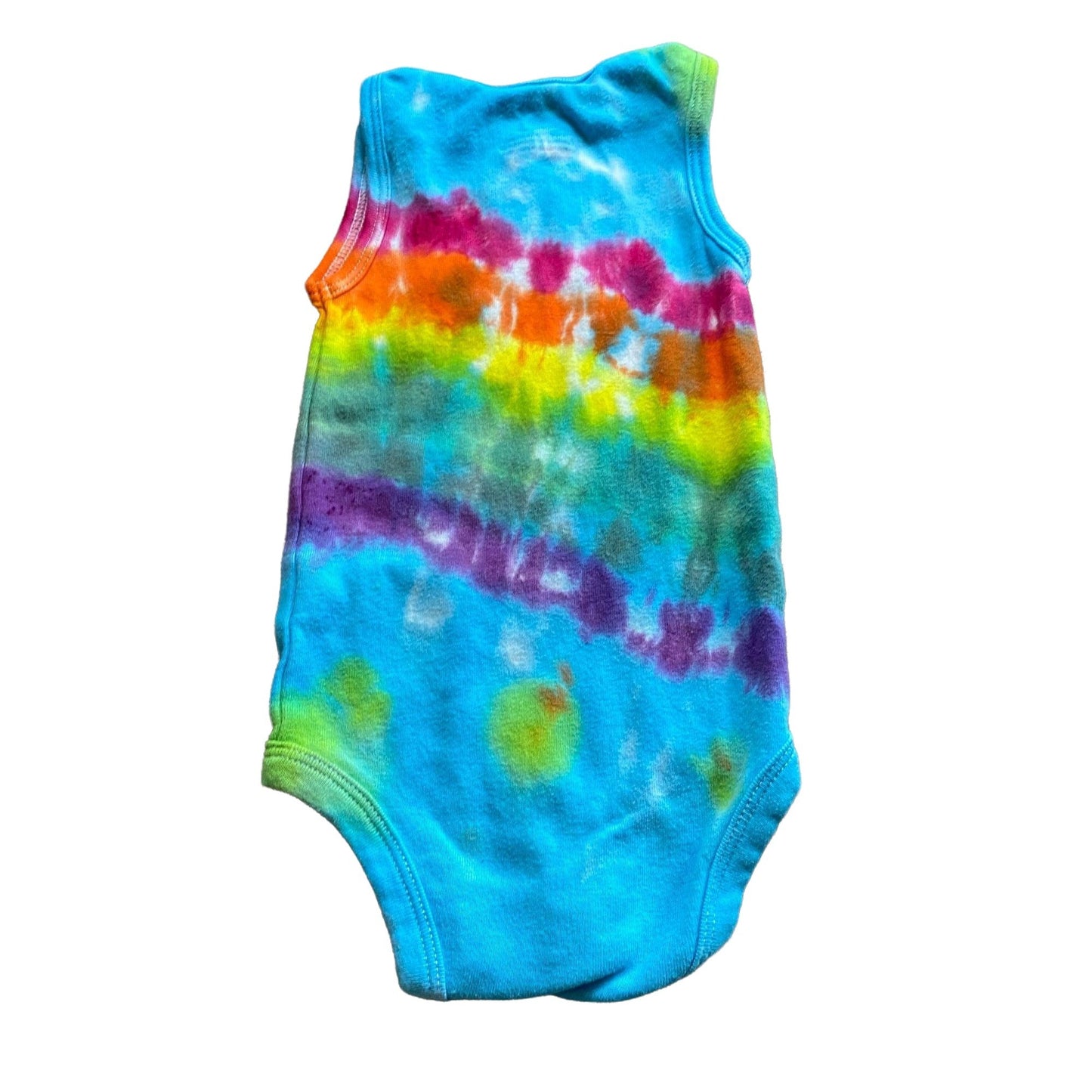 Rainbow Stripe Tie Dye Baby Bodysuit || 6 Months