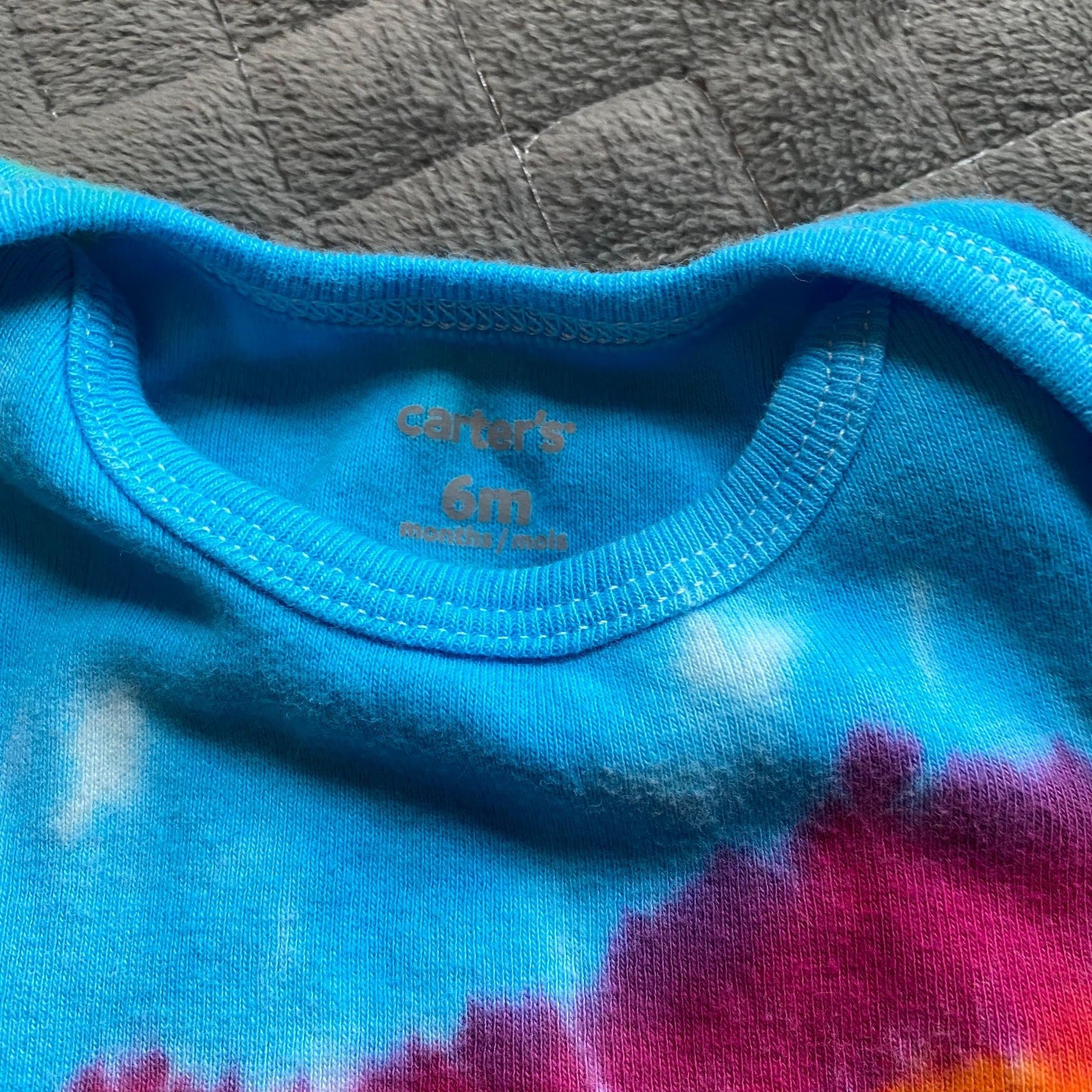 Rainbow Stripe Tie Dye Baby Bodysuit || 6 Months